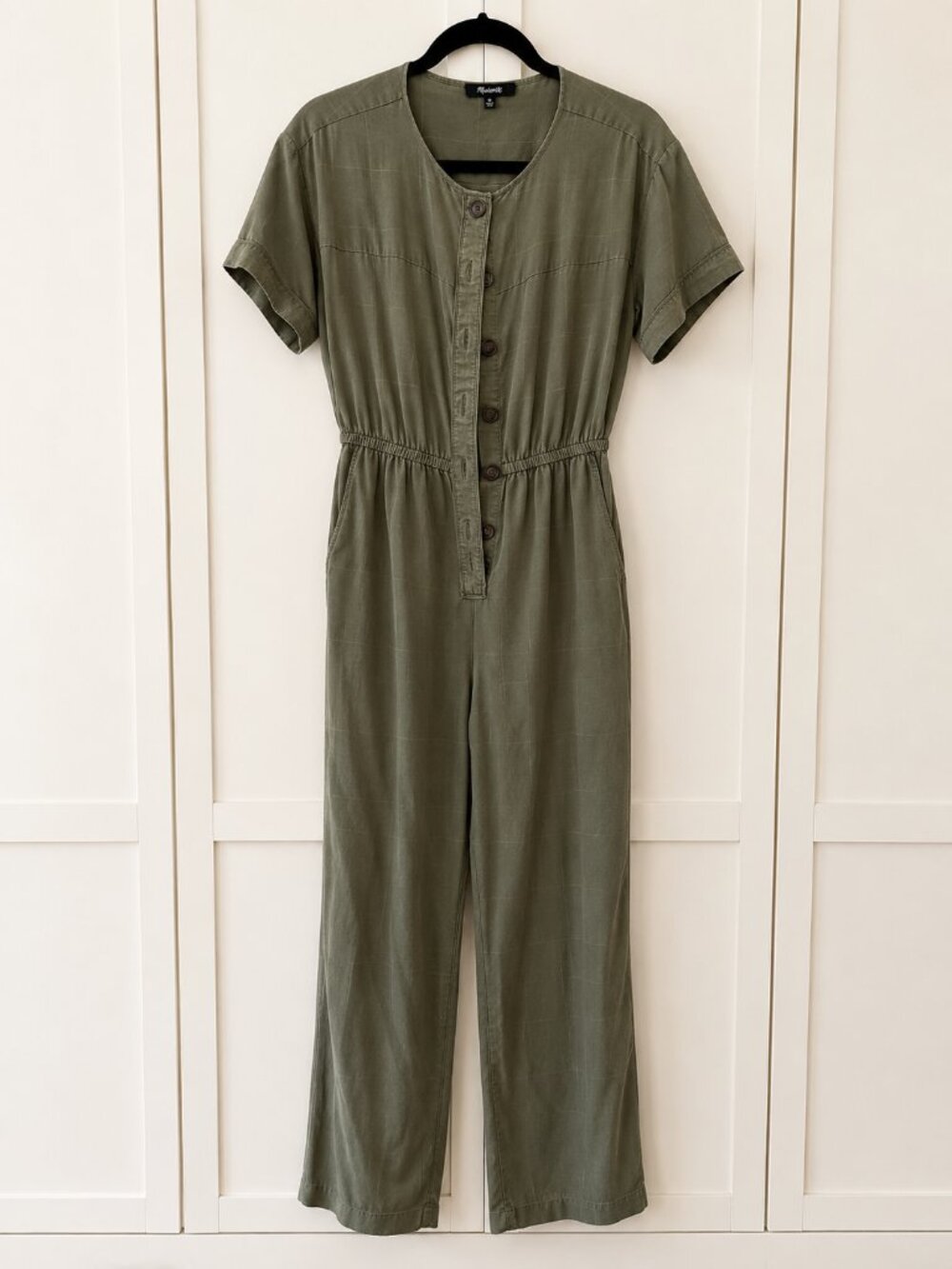 Madewell Olive Green Button Front Jumpsuit XS